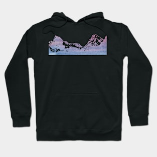 Watercolor Mountains Glacier National Park Hoodie